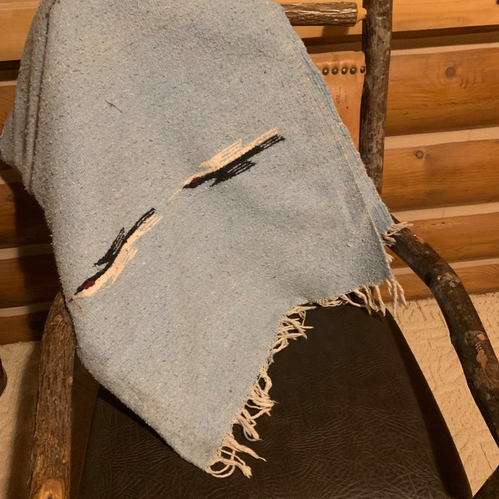 Sky Blue Mexican Blanket